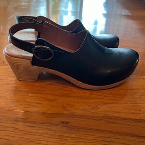 Black Leather Slingback Dansko Clogs